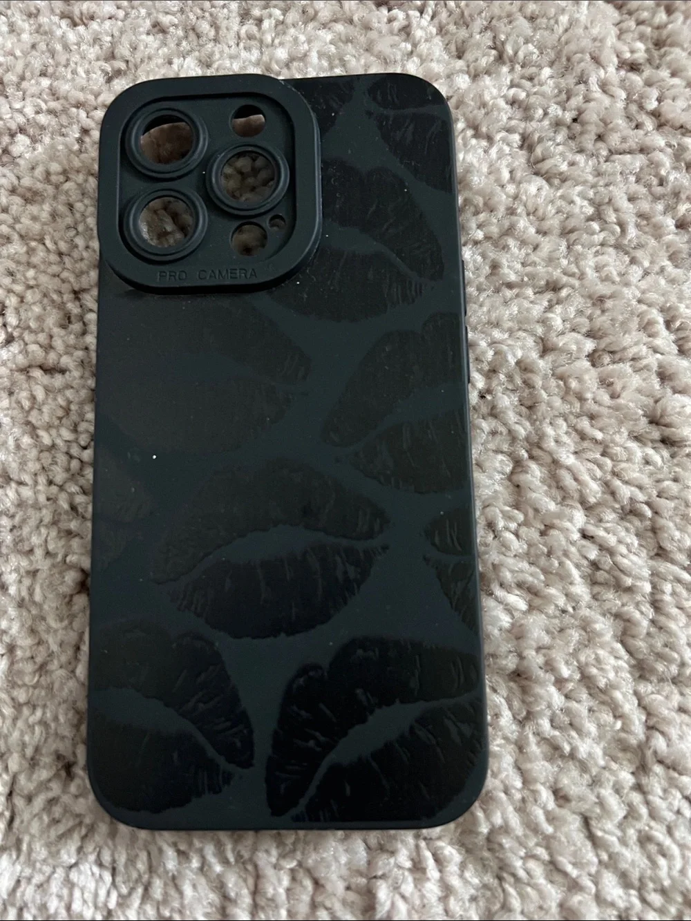Black Lip Print Protective Phone Case - Unbranded